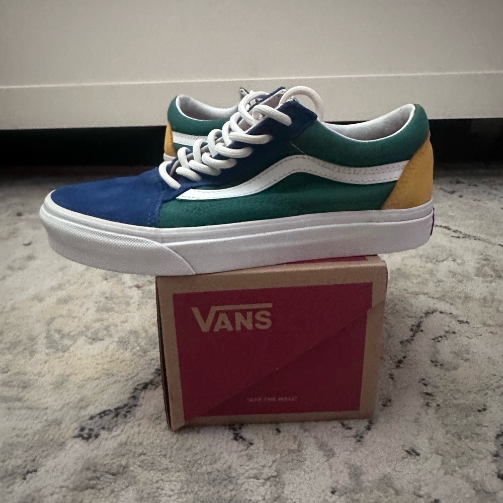 Vans Men's Blue, Green, and Yellow Sneakers